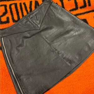 Black leather Mini Skirt